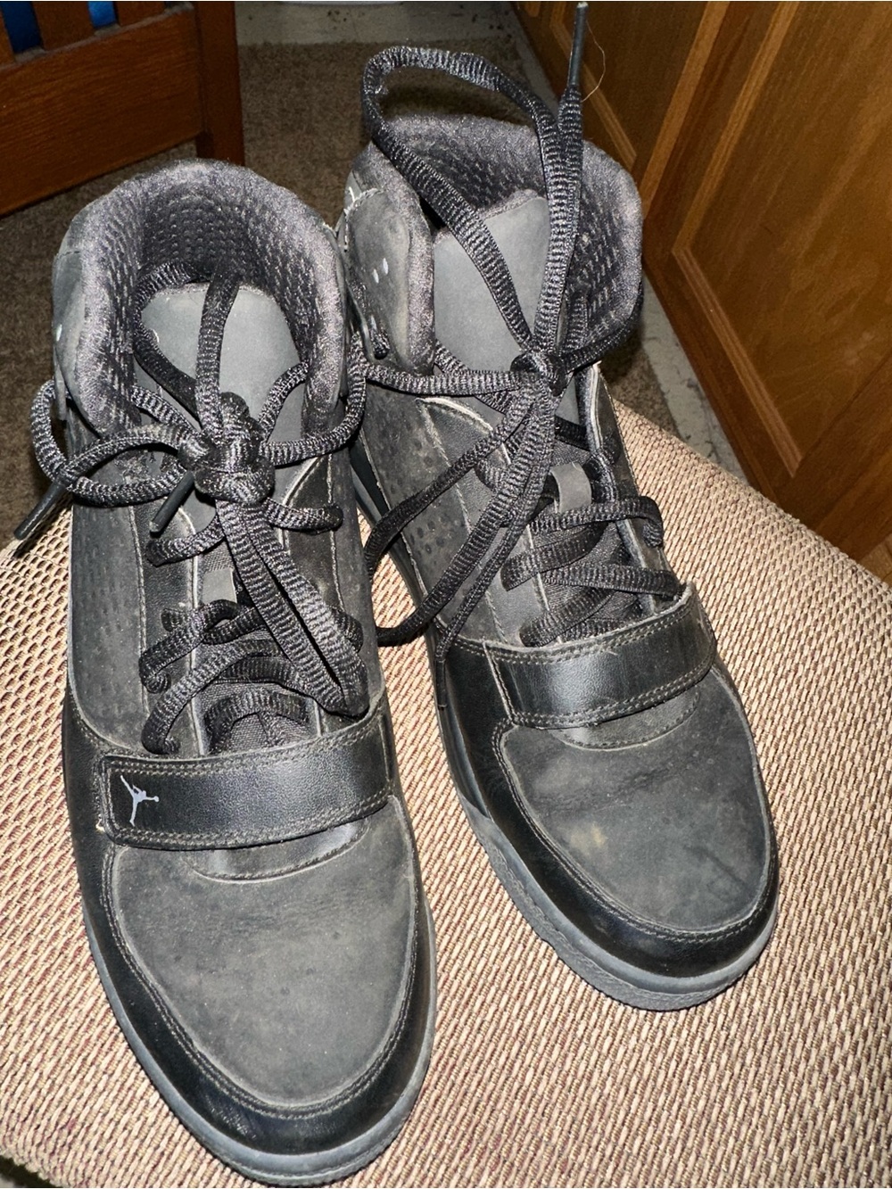 Jordan Black Athletic High-Top Sneakers